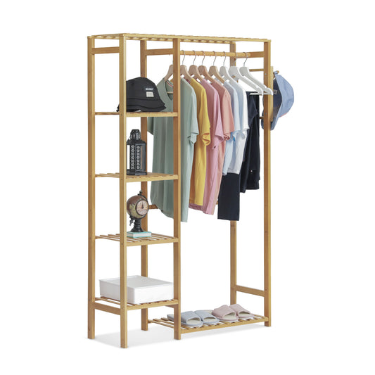 Garment Cabinet Clothes Organizer - Single Rack - Natural