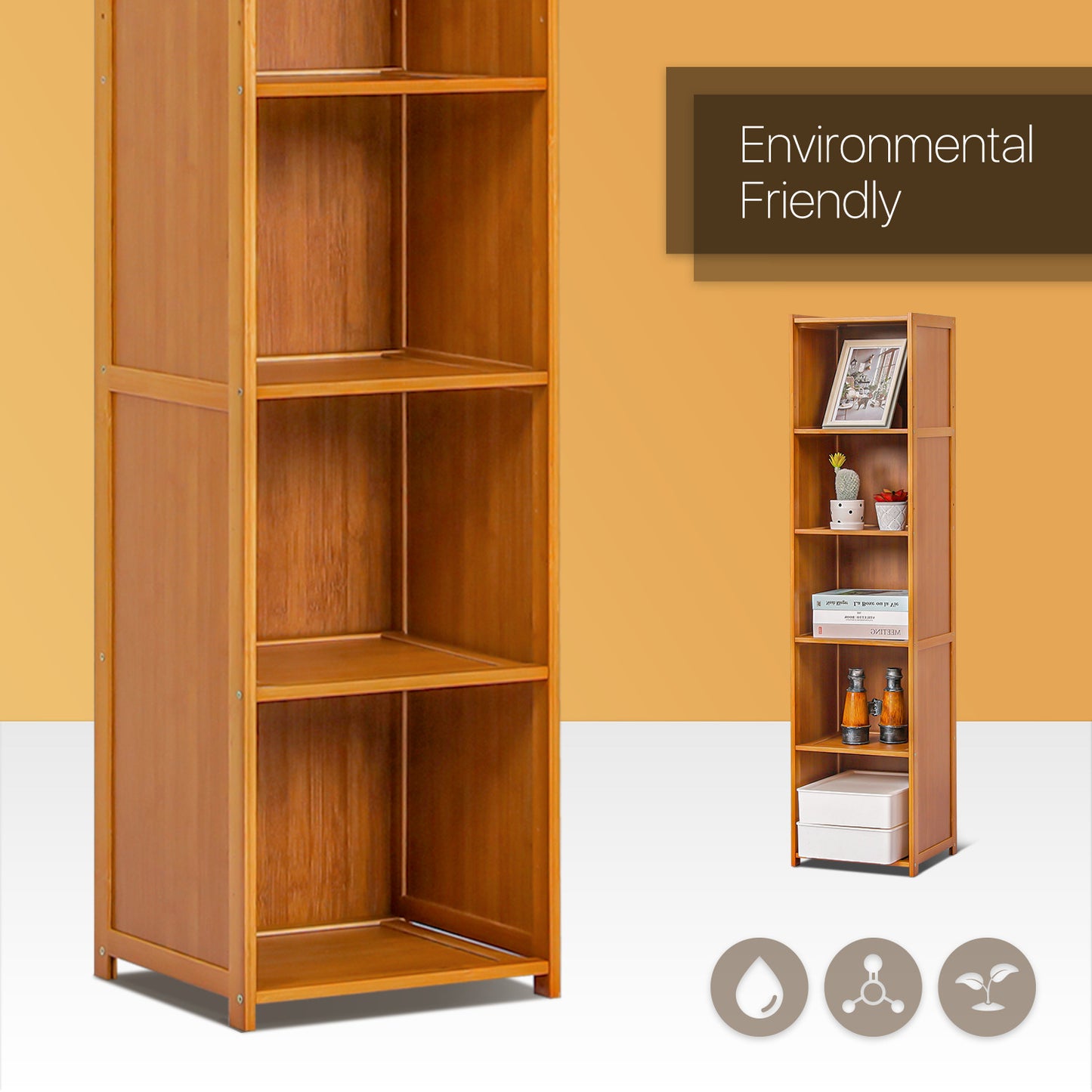 Multi-Functional Freestanding Display Storage Shelf - 5 Tier - Brown