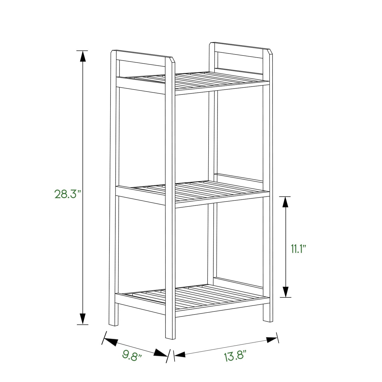 Adjustable Shoe Rack Entryway Shelf Organizer - 3 Tier - Natural