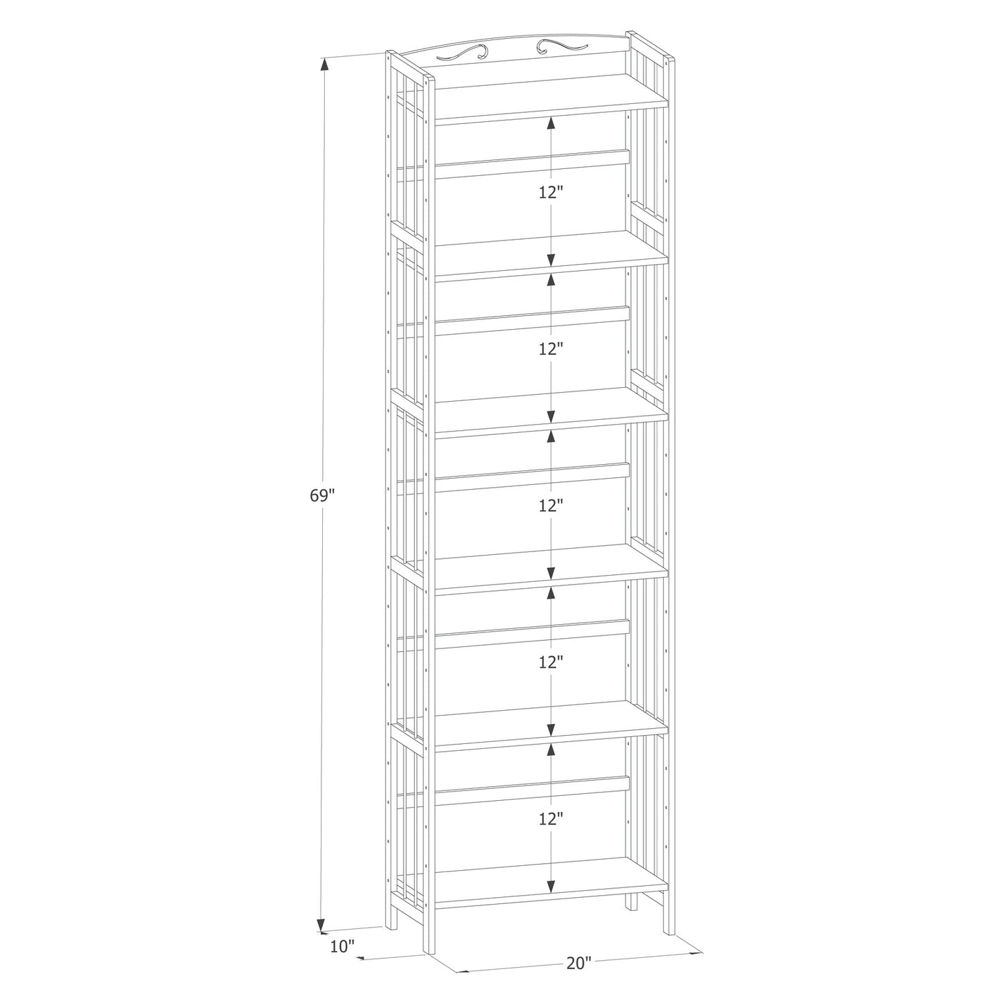 Adjustable Multi-Functional Shelving Organizer - 6 Tier - Natural