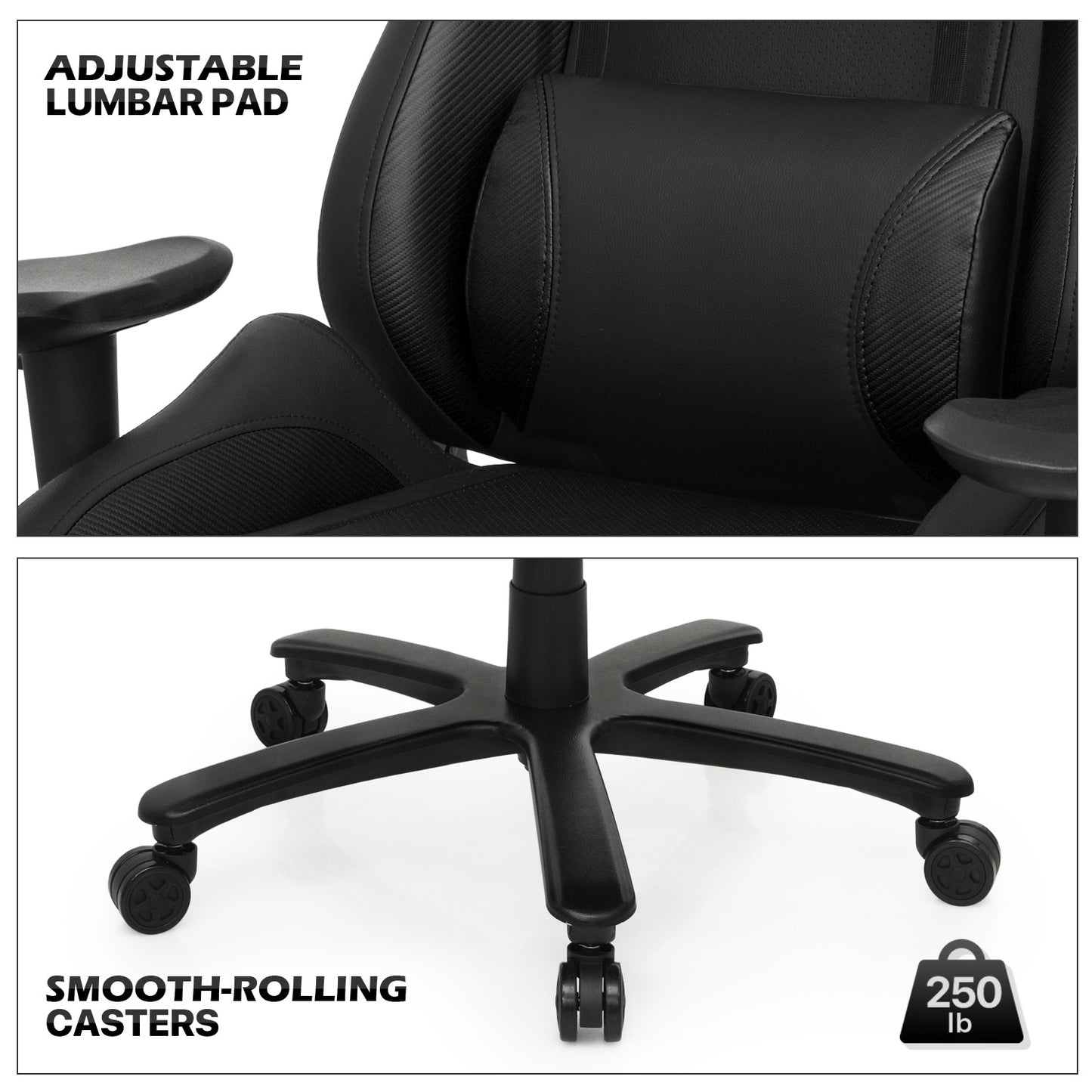 Gaming Chair w/Lumbar Support & Headrest #006