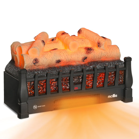 Electric Fireplace - 1500W Space Heater - Logs and Inserts - 5 Level Flame Brightness - with Remote