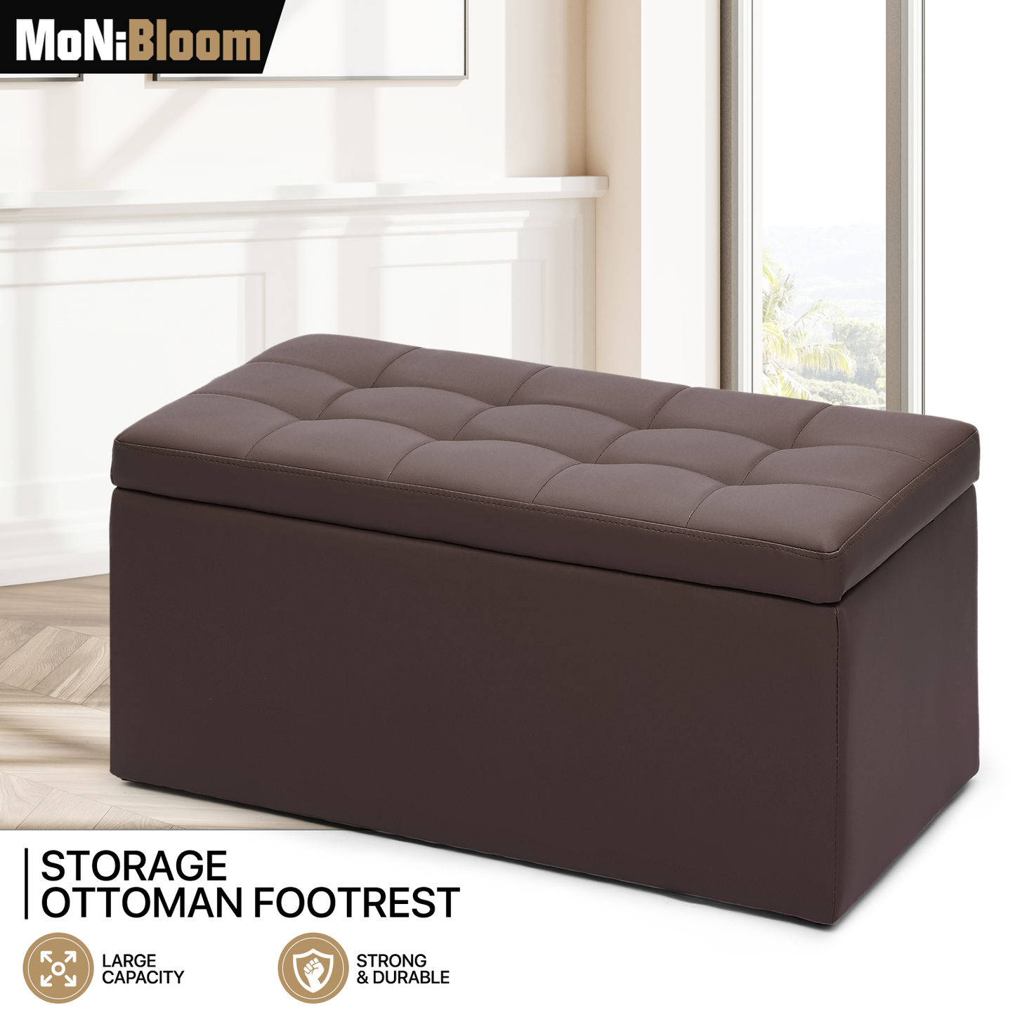 Storage Ottoman Bench Lift Top Footrest Stool End of Bed Upholstered Seat