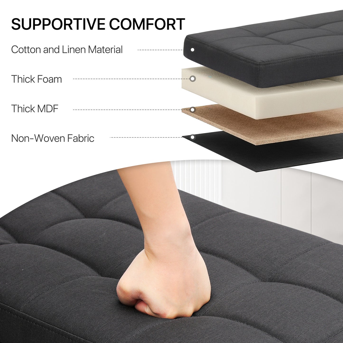 Storage Ottoman Bench Lift Top Footrest Stool End of Bed Upholstered Seat