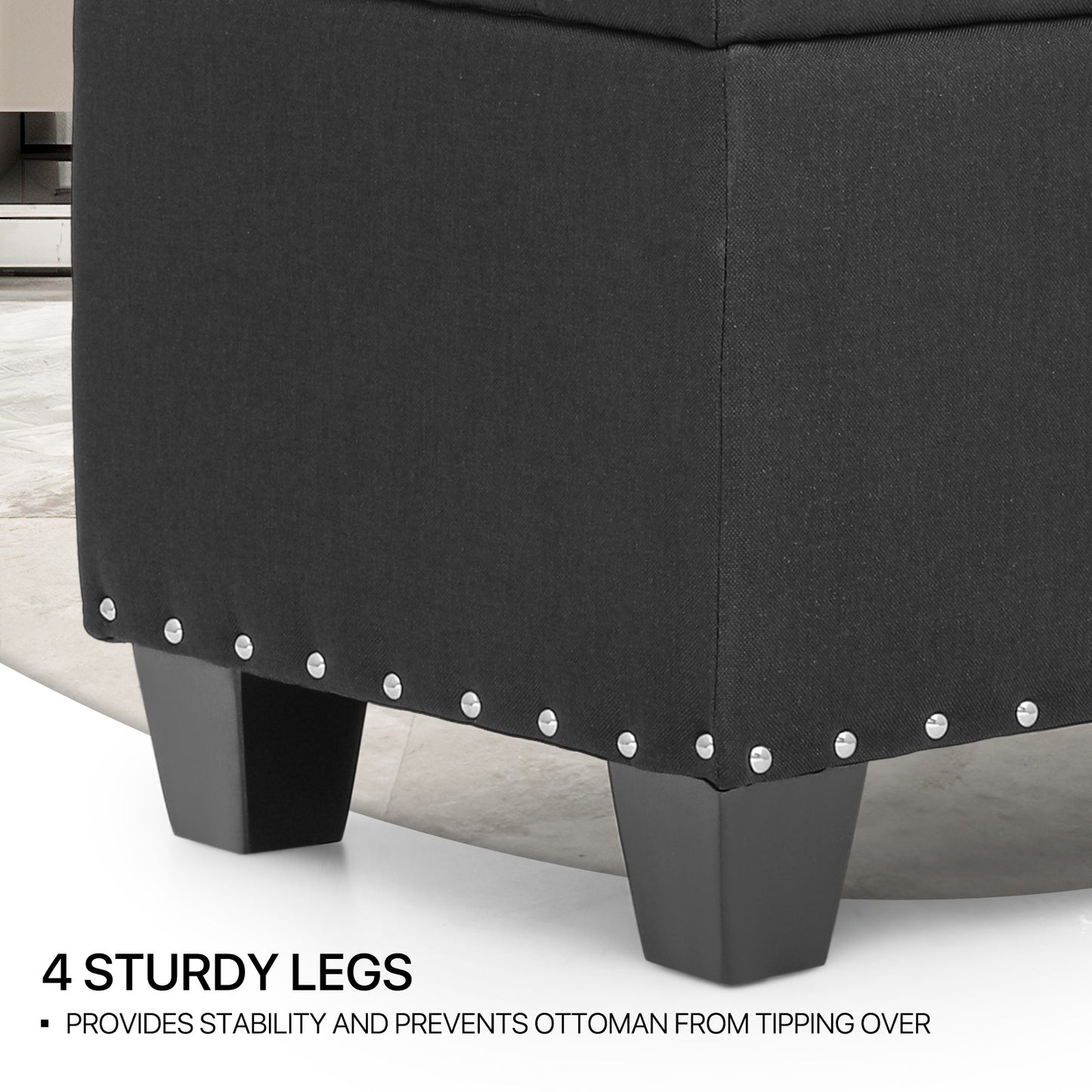 42" Storage Bench Lift Top Tufted Poufs Ottoman Upholstered Footrest Stool
