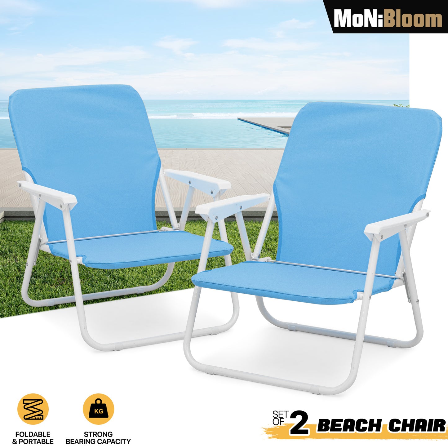 Beach Chair - Oxford Fabric - Steel Tube - 2P