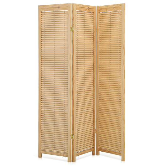 3-Panel Shutter Room Divider - Natural