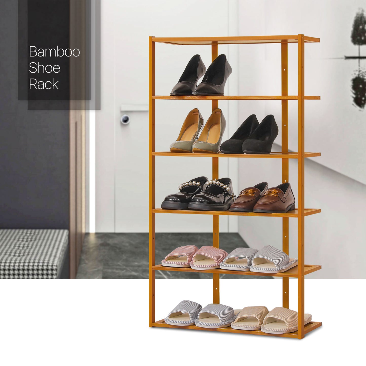 21" Single Stand Shoe Rack - Brown