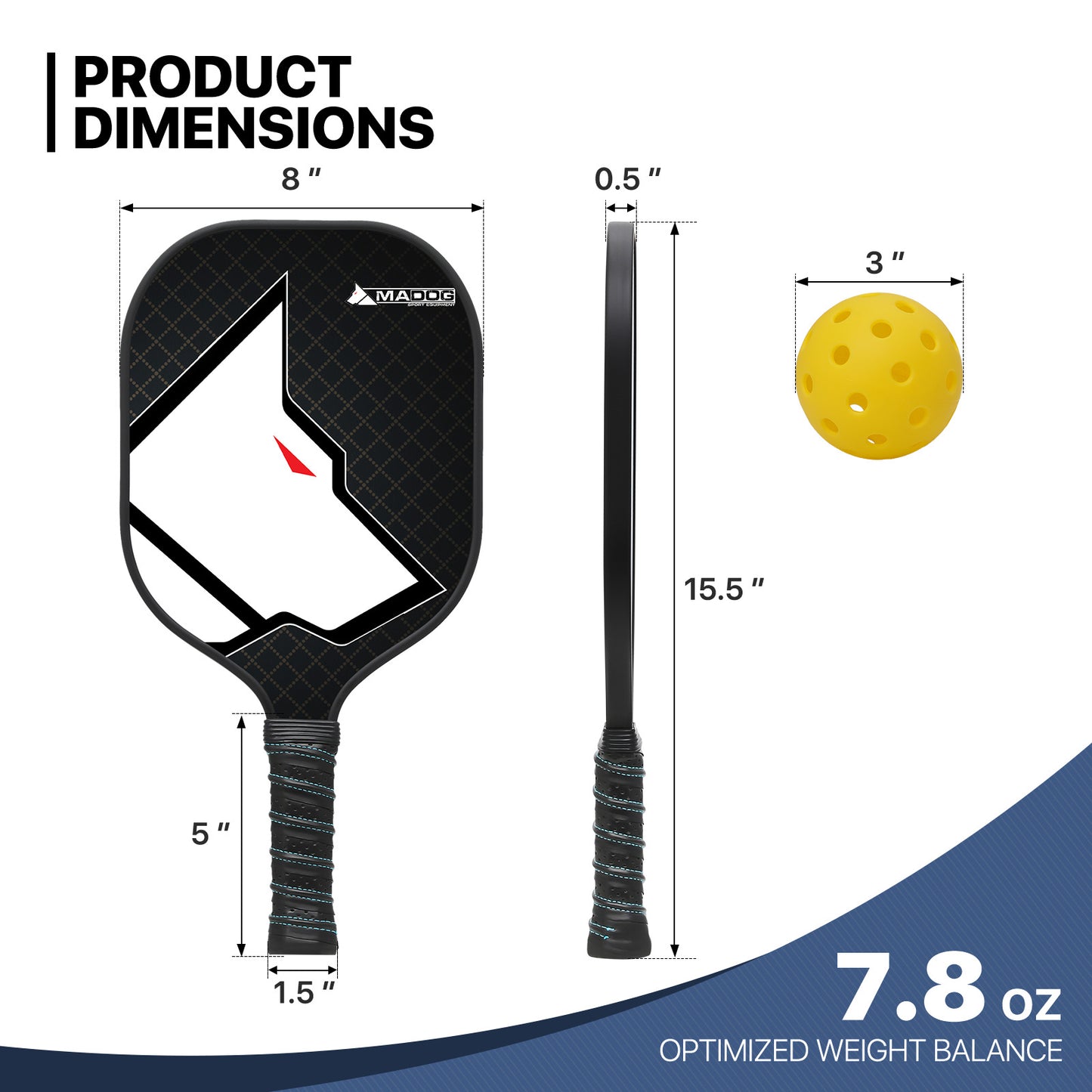 Pickleball Racket Set - Carbon Fiber Combination - 2 Rackets or 4 Rackets + 4 balls + 1 bag