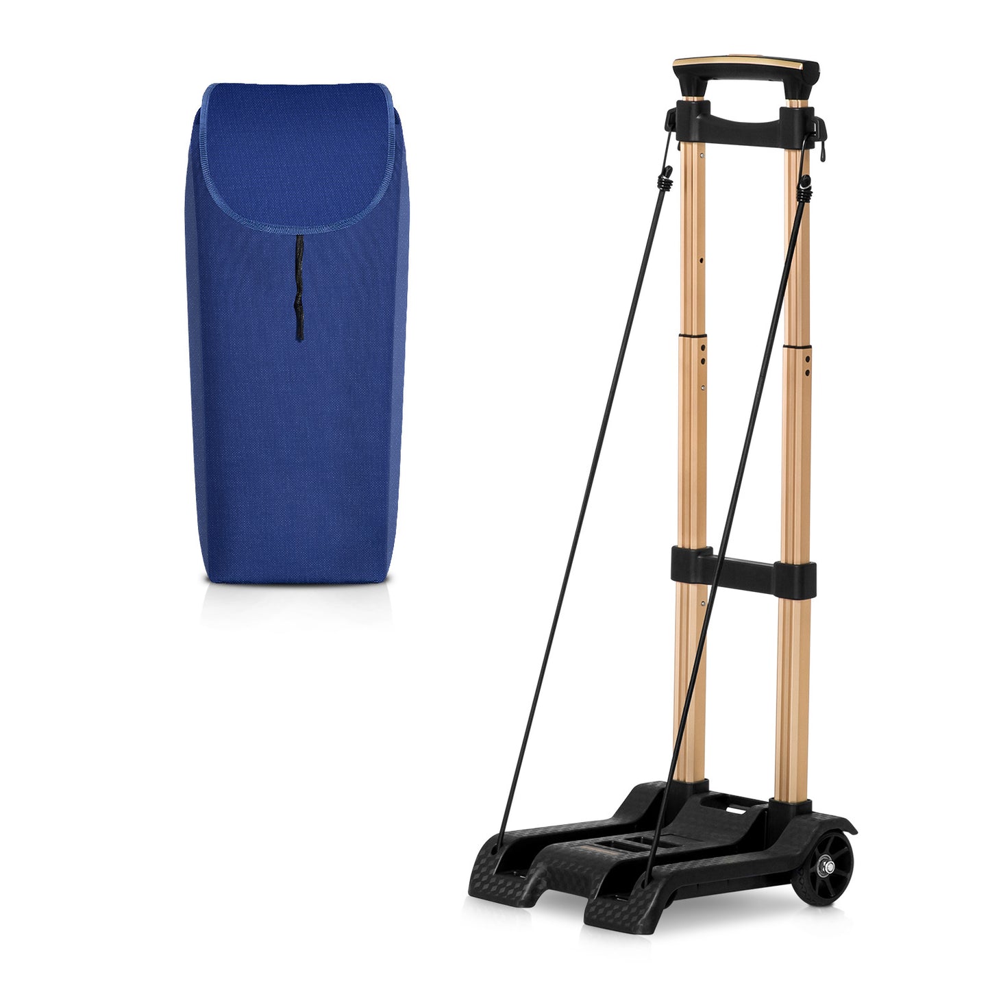 Folding Trolley w/Detachable Bag & Belt - None Front Wheel