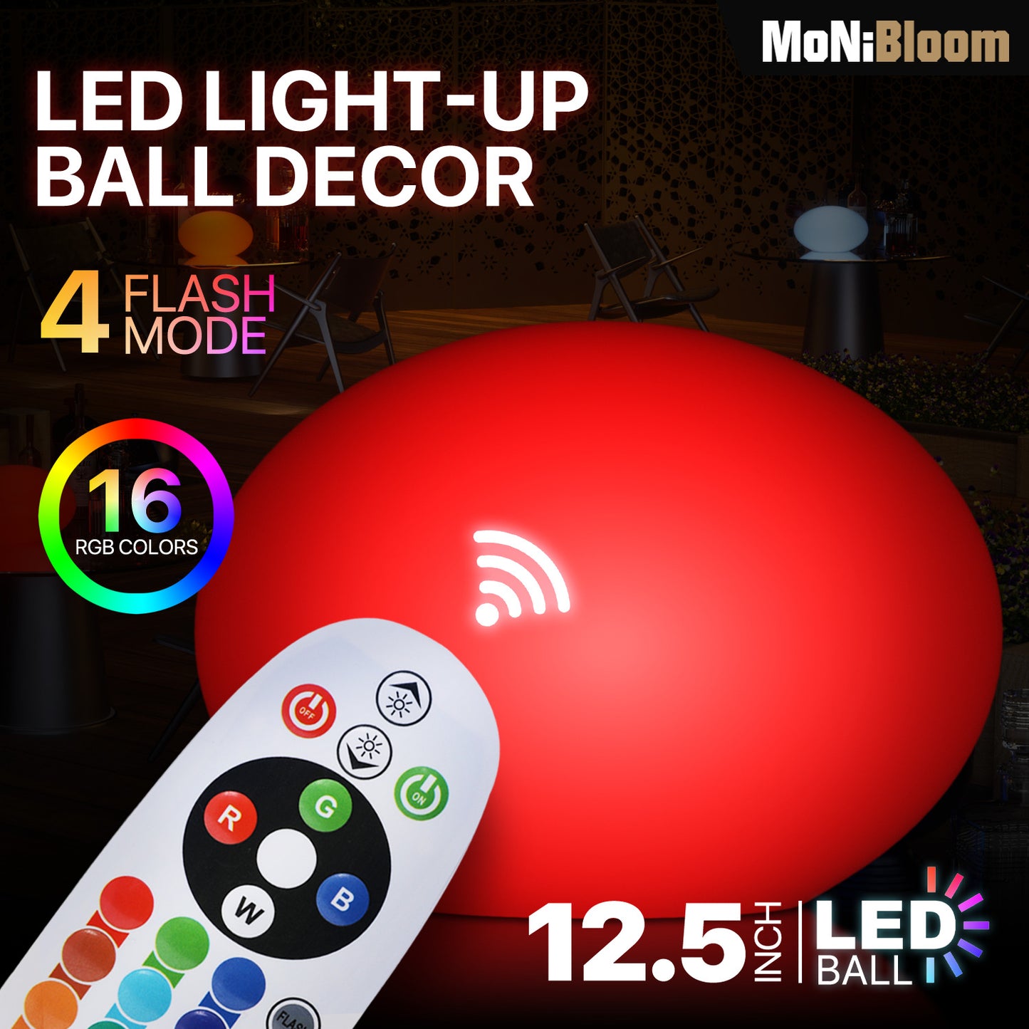 LED - Decor Light - Oblate Ball L - 16 Colors Remote Control