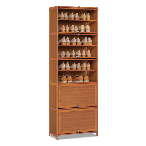 Wing Door Entryway Shoe Cabinet - 35 - Brown – MoNiBloom
