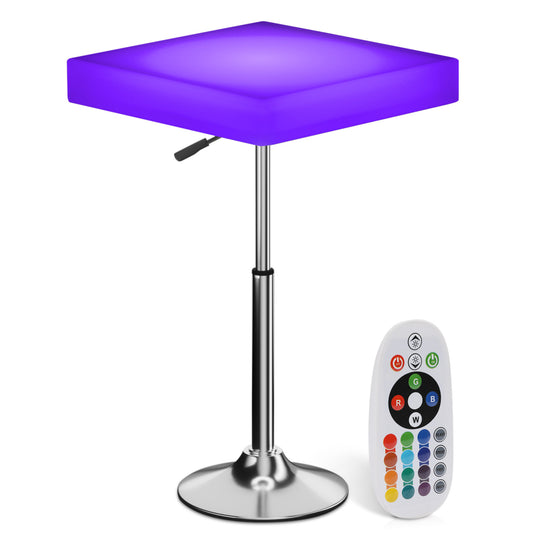 LED - Table - Square - Adjustable Height - 16 Colors Remote Control