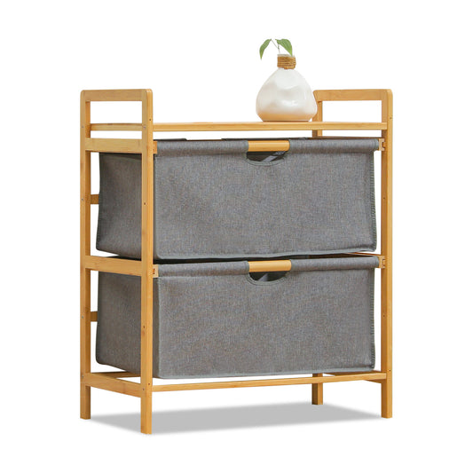 Fabric Drawer Clothes Organizer - Bamboo/Fabric - Grey