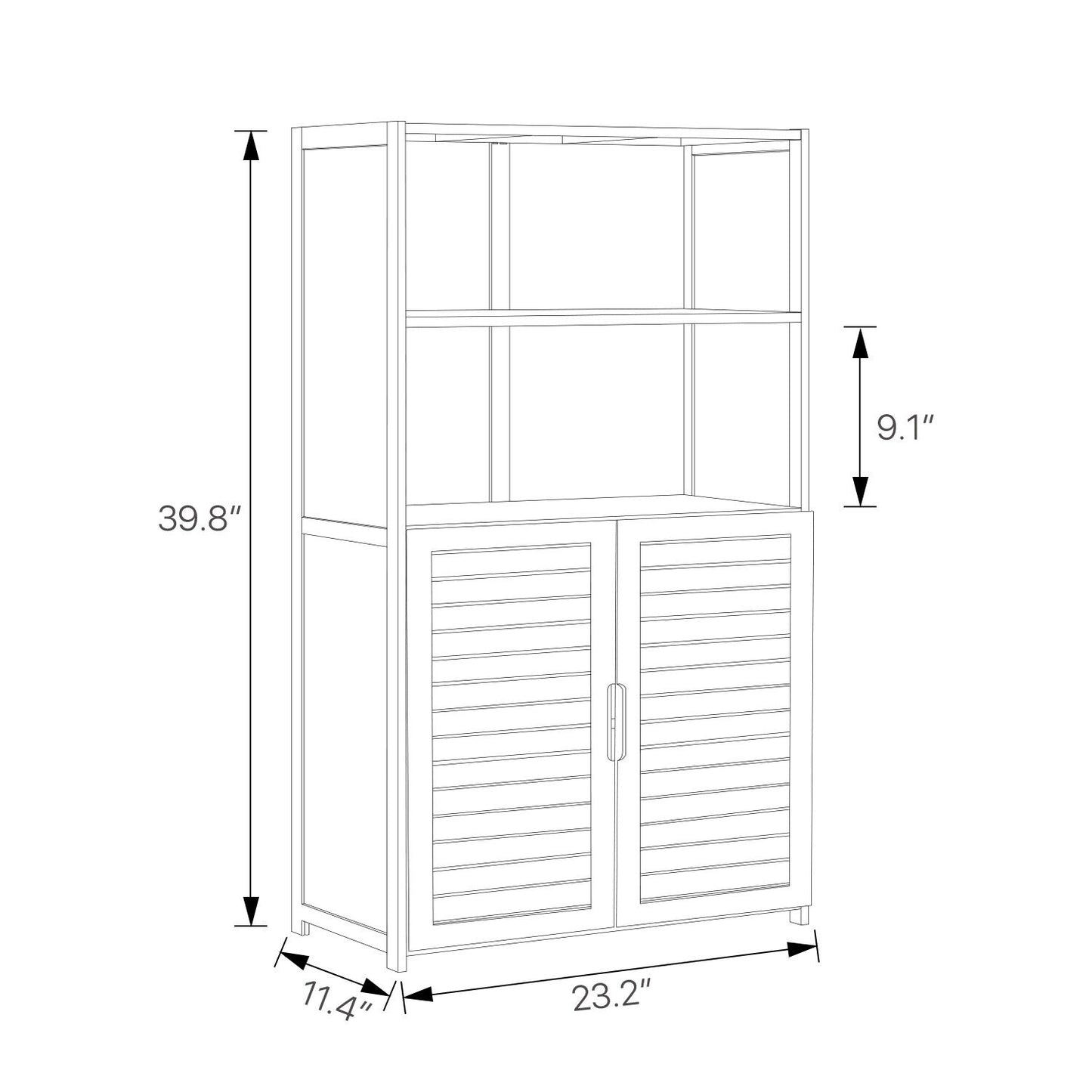 Multi-Functional Freestanding Display Shelf - with Bottom Cabinet Storage - 24" - Brown