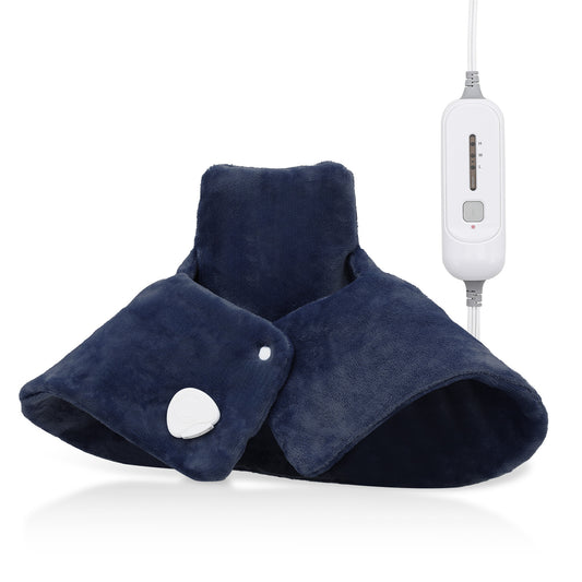 Neck Shoulder Heating Pad - 23" x 16" Cozy Flannel - Half an Hour Timer + 3 Heating Levels