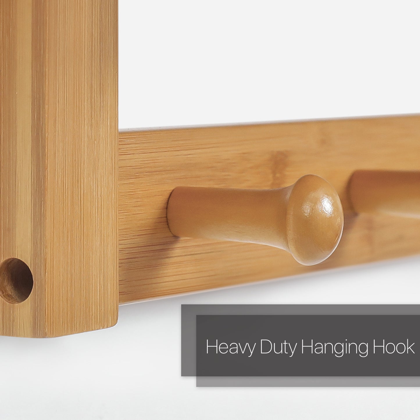Wall Mounted Coat Hook - with Shelf - Natural