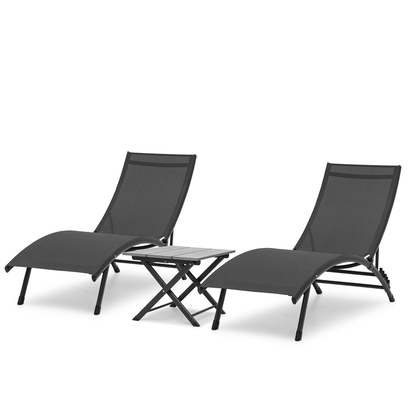 Patio Set - 2 Lounge Chair + 1 Side Table