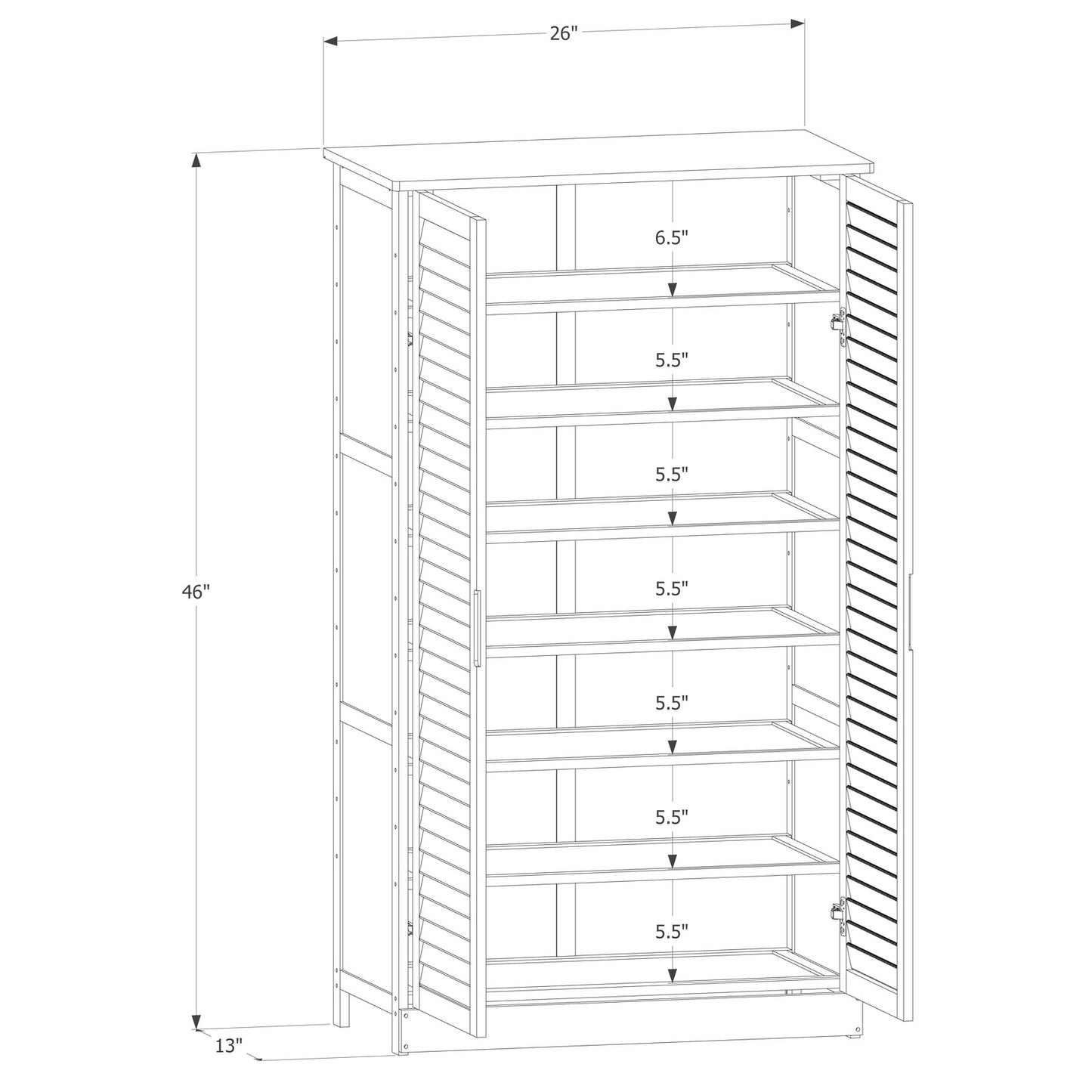 Louver Panel Shoe Cabinet - 26 - 10 Tier - with Drawer – MoNiBloom