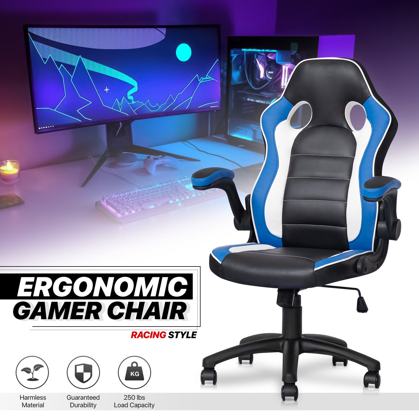 Two-Tone Racing Game Chair