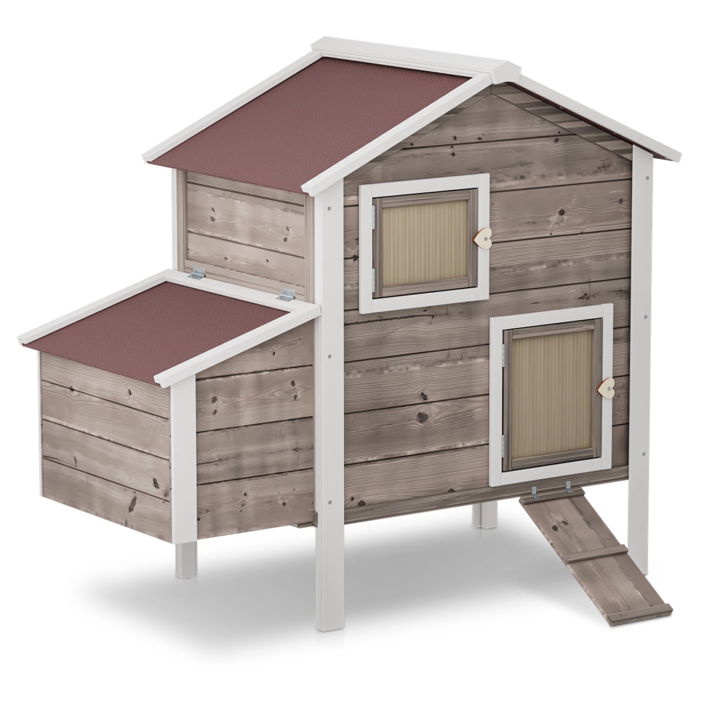 Wooden Chicken Coop with Removable Tray+Ventilation Door+Nesting Box