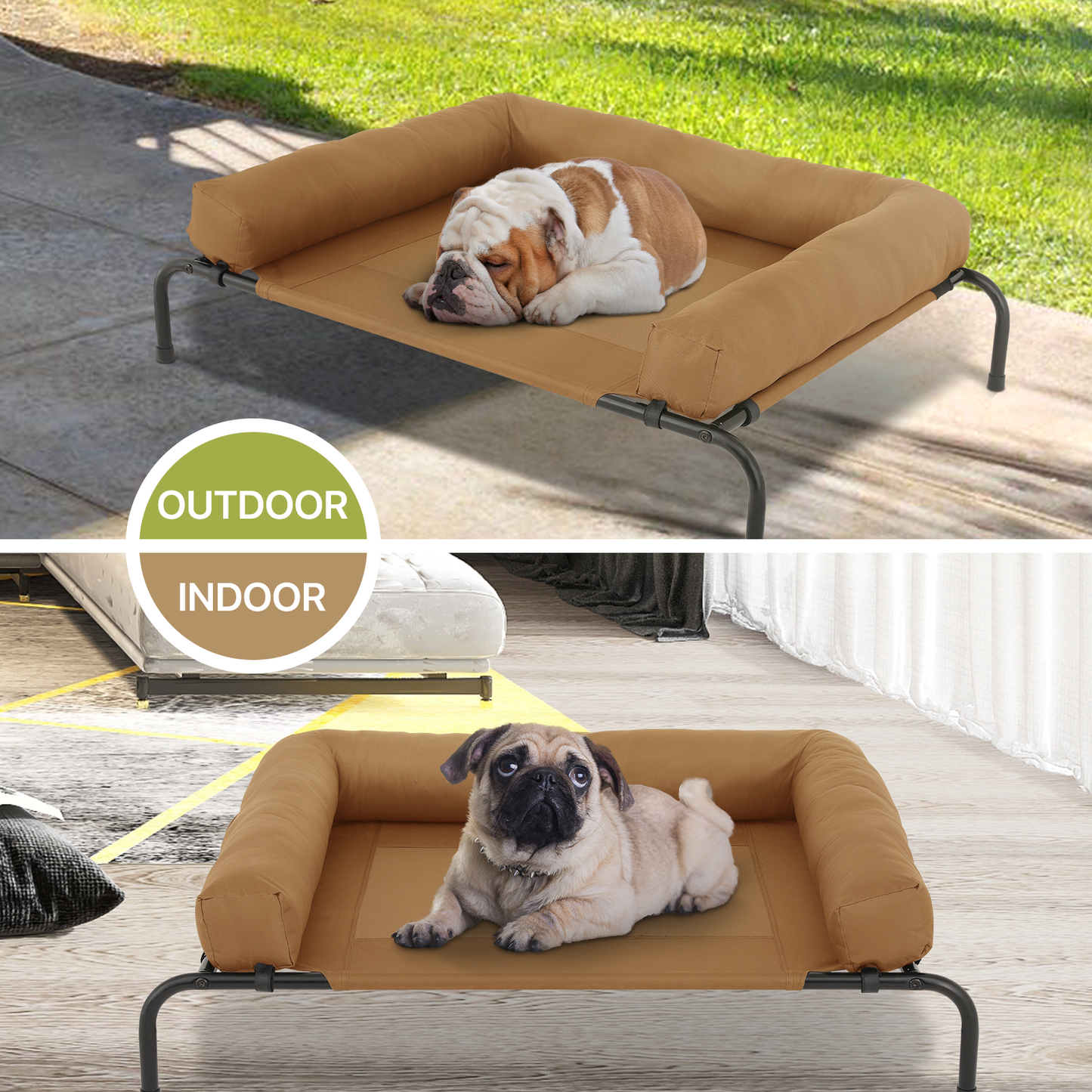 Elevated Dog Bed - w/ Removable Bolster - 42'' Length