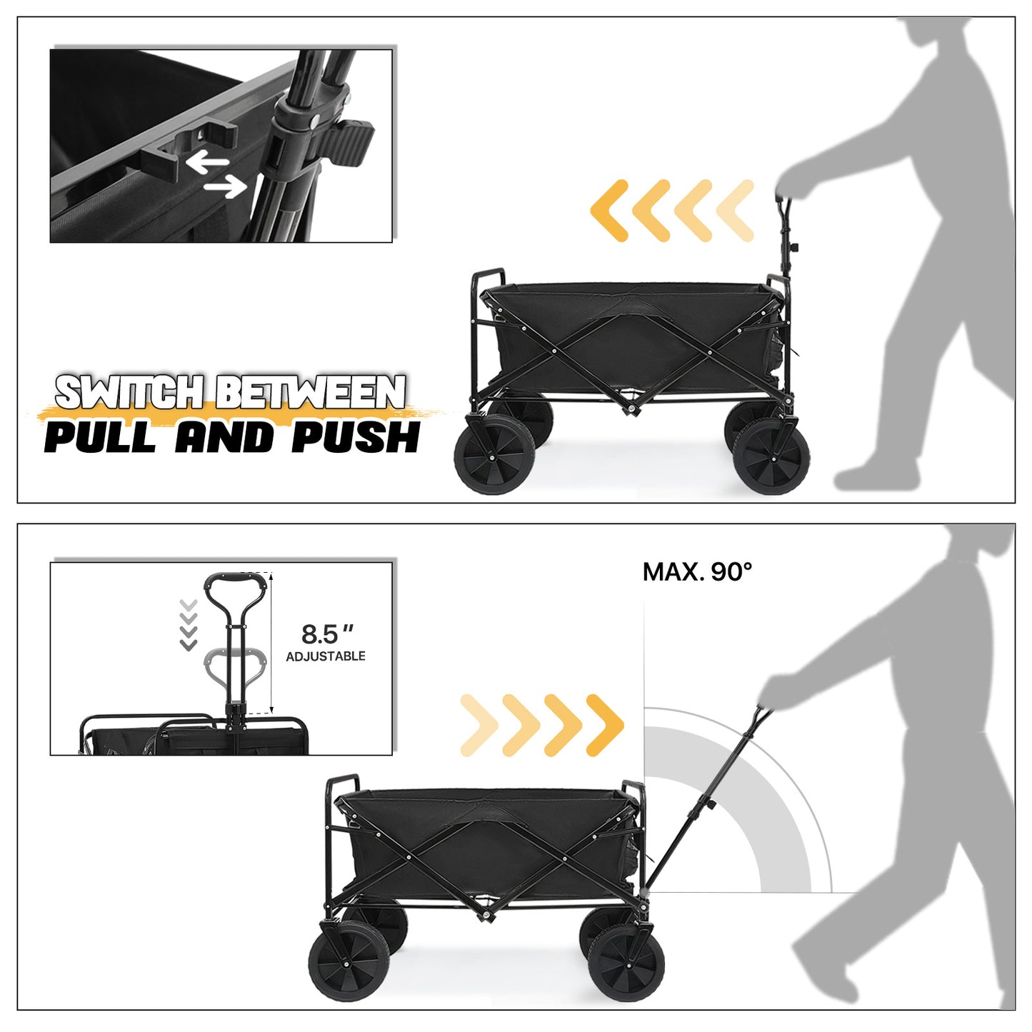 Folding Camping Wagon Cart - 85L Capacity