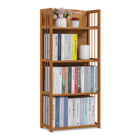 Adjustable Multi-Functional Shelving Organizer - Enclosed Back Panel - 4 Tier - Natural