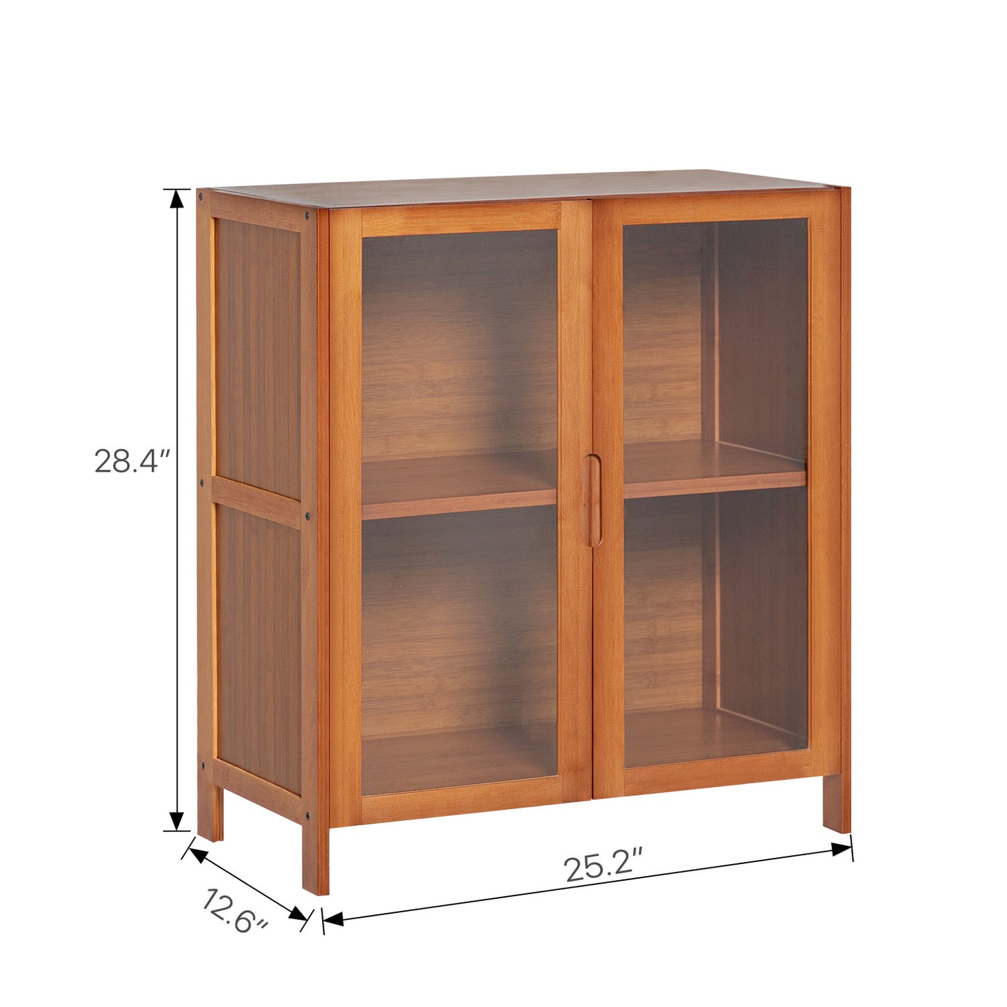 Visible Two-Doors Cupboard - Bamboo/Acrylic - Brown