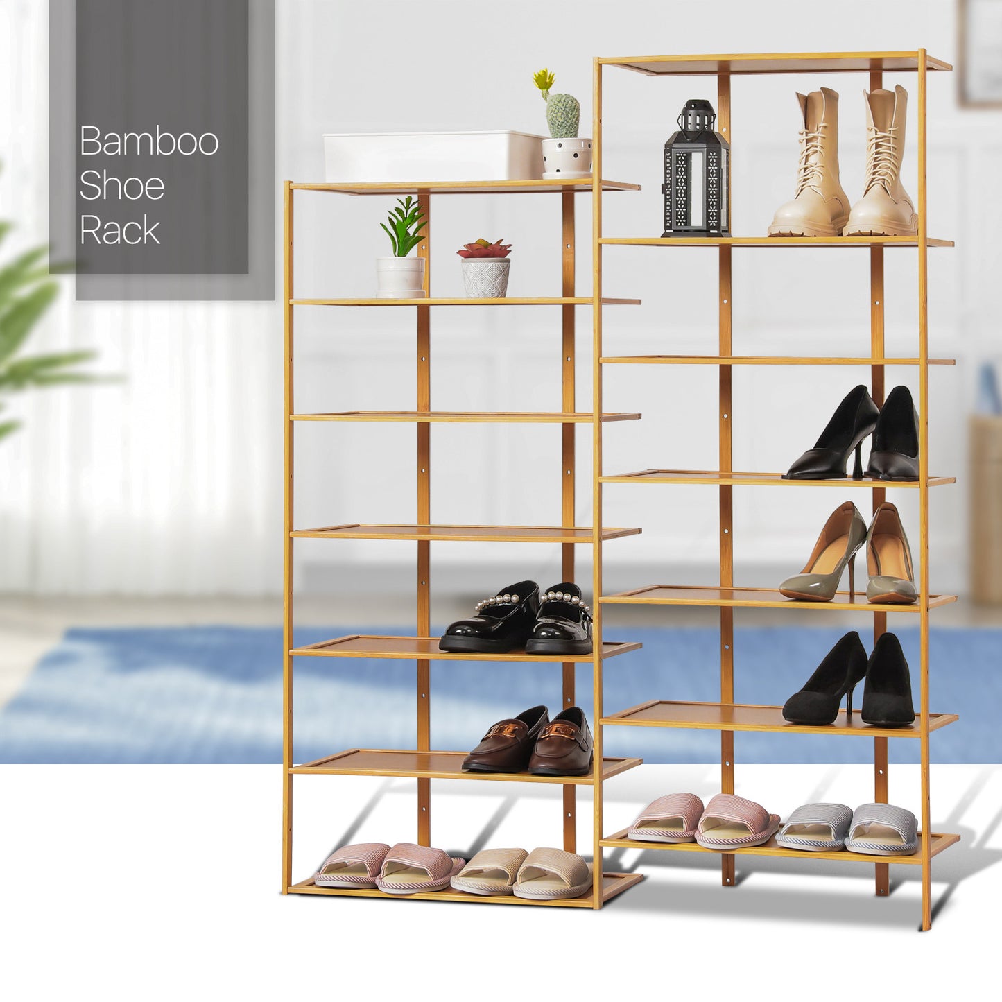 40" Twin Stand Shoe Rack - Natural