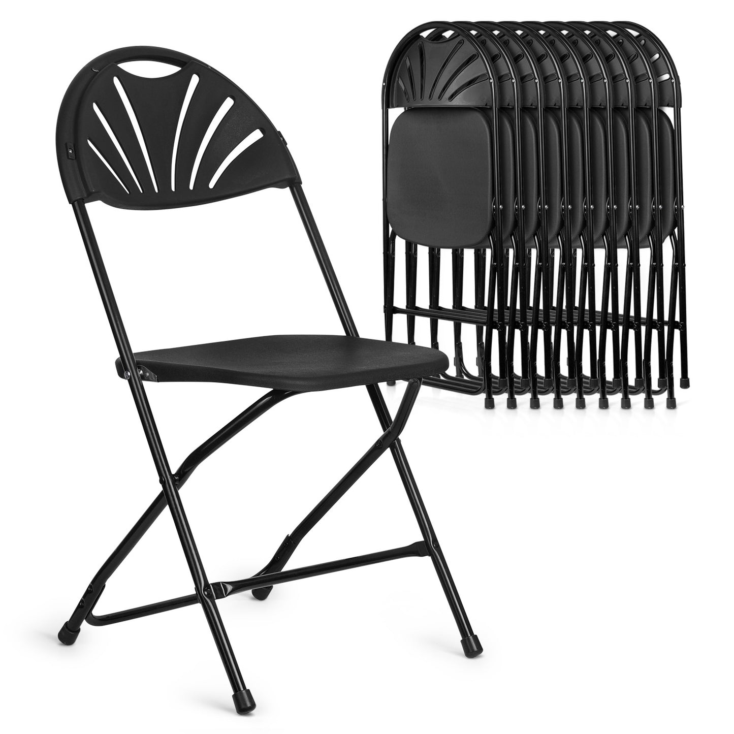 10 Pcs Fan Back Foldable Chair