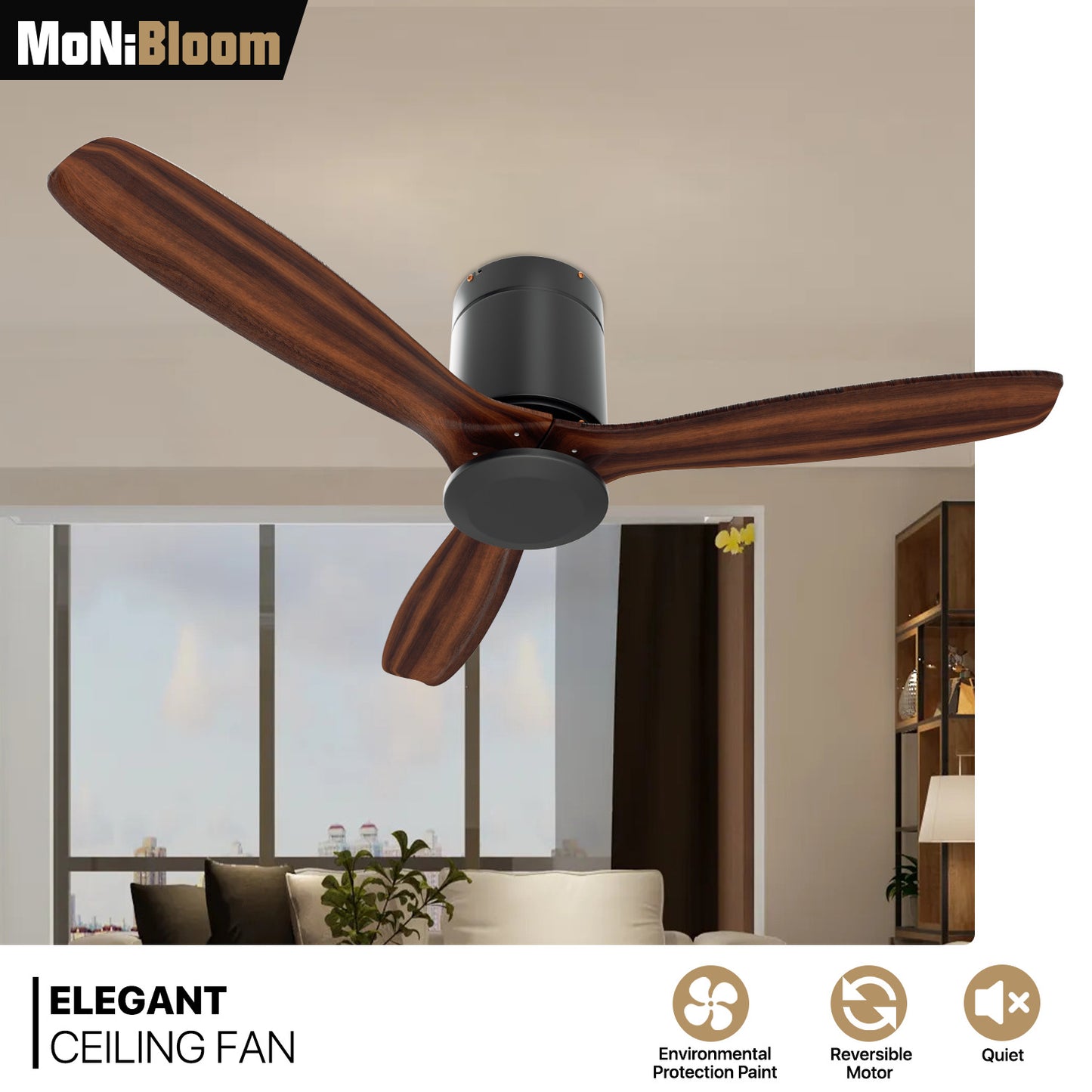 52" Reversible Ceiling Fan - 3 Blades