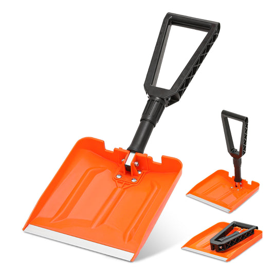 Snow Shovel - 2.1 FT Height - Foldable - Orange