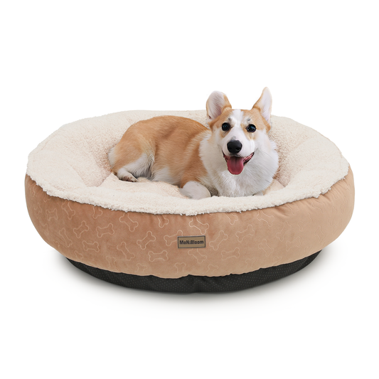 Pet Bed - Round - 30'' Diameter - Short Plush - Machine Washable