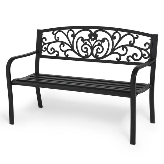 Iron Patio Garden Bench 50"x21"x34.5"