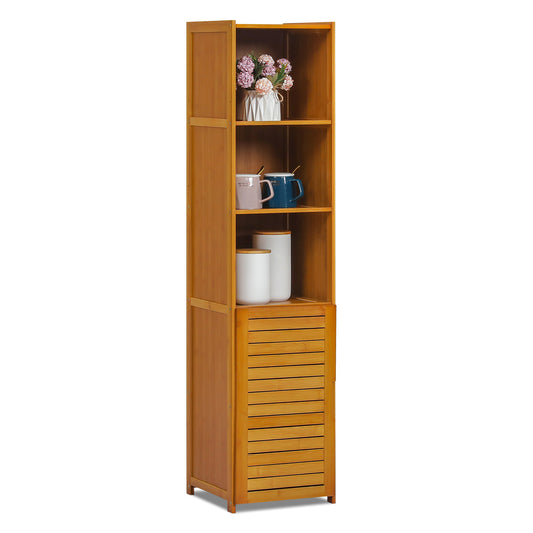 Multi-Functional Freestanding Display Shelf - with Bottom Cabinet Storage - 12" - Brown