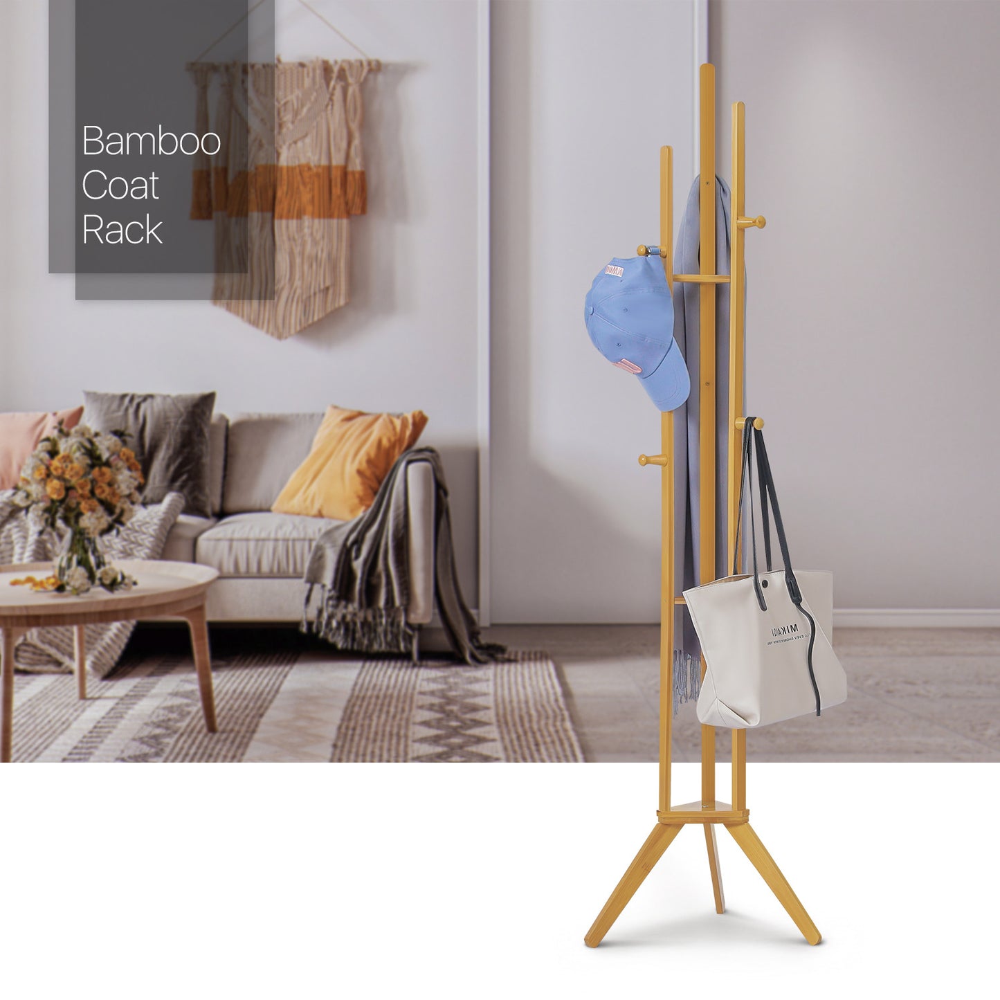 Coat Tree Stand - Triple Pillar