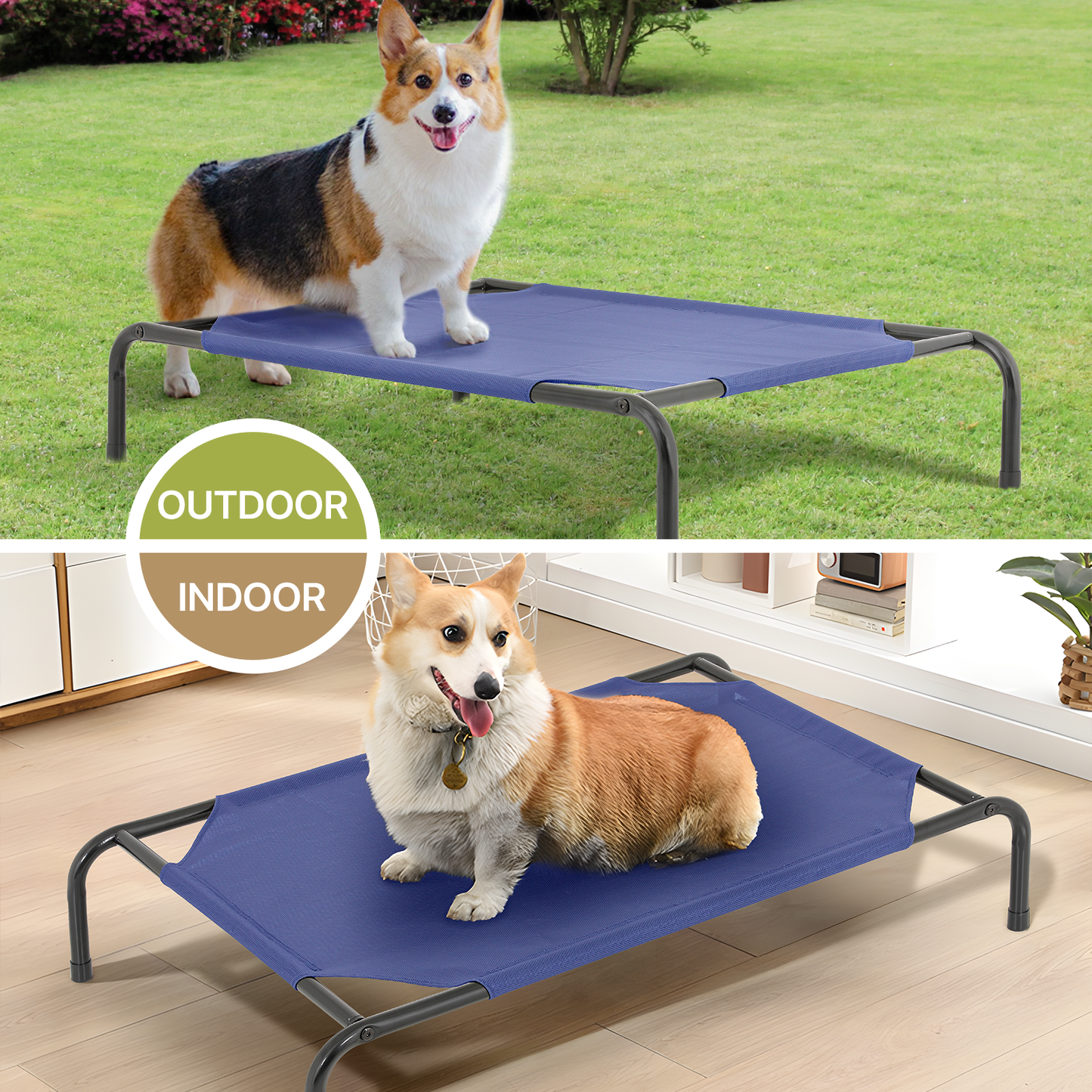 Elevated Dog Bed - Non-Slip Cooling Pet Bed - 42'' Length