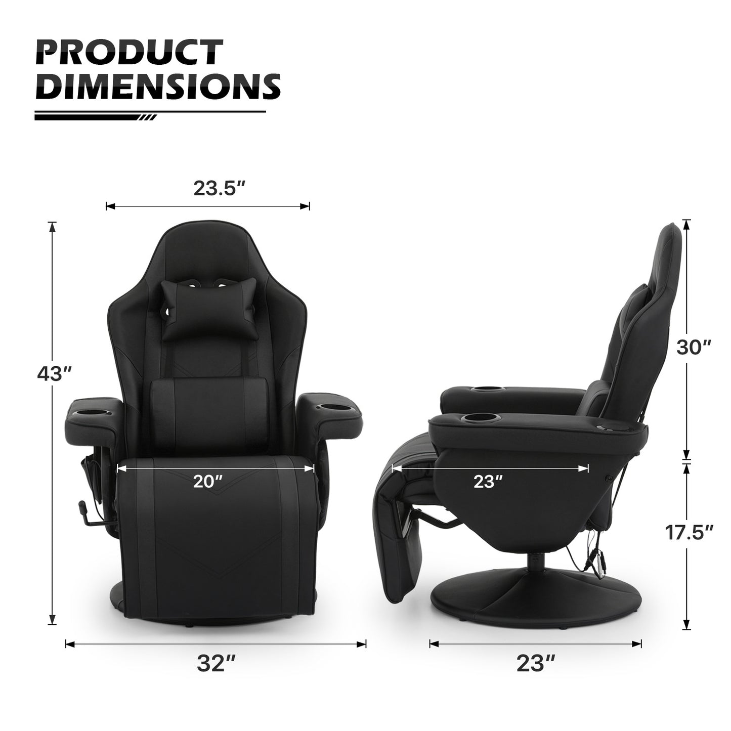 Massage Reclinable Computer Chair #004