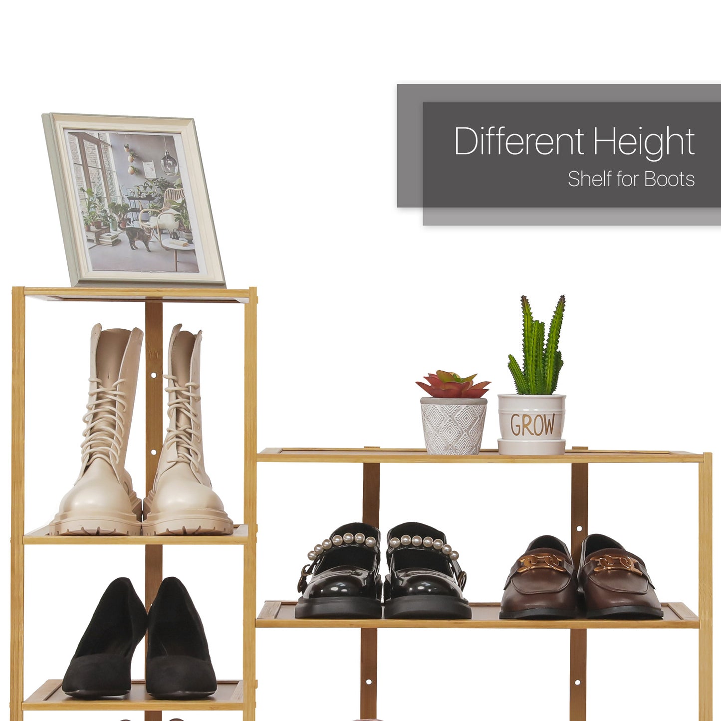 31" Twin Stand Shoe Rack - Natural