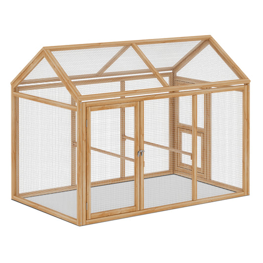 Chicken Coops Wooden Rabbit Hutch Hen House Spire Shaped Pet Cage w/Secure Lock