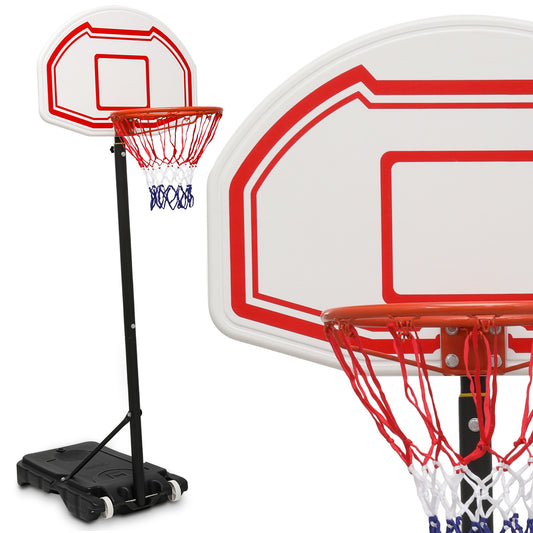 7 ft Adjustable Height Basketball Hoop - White Backboard