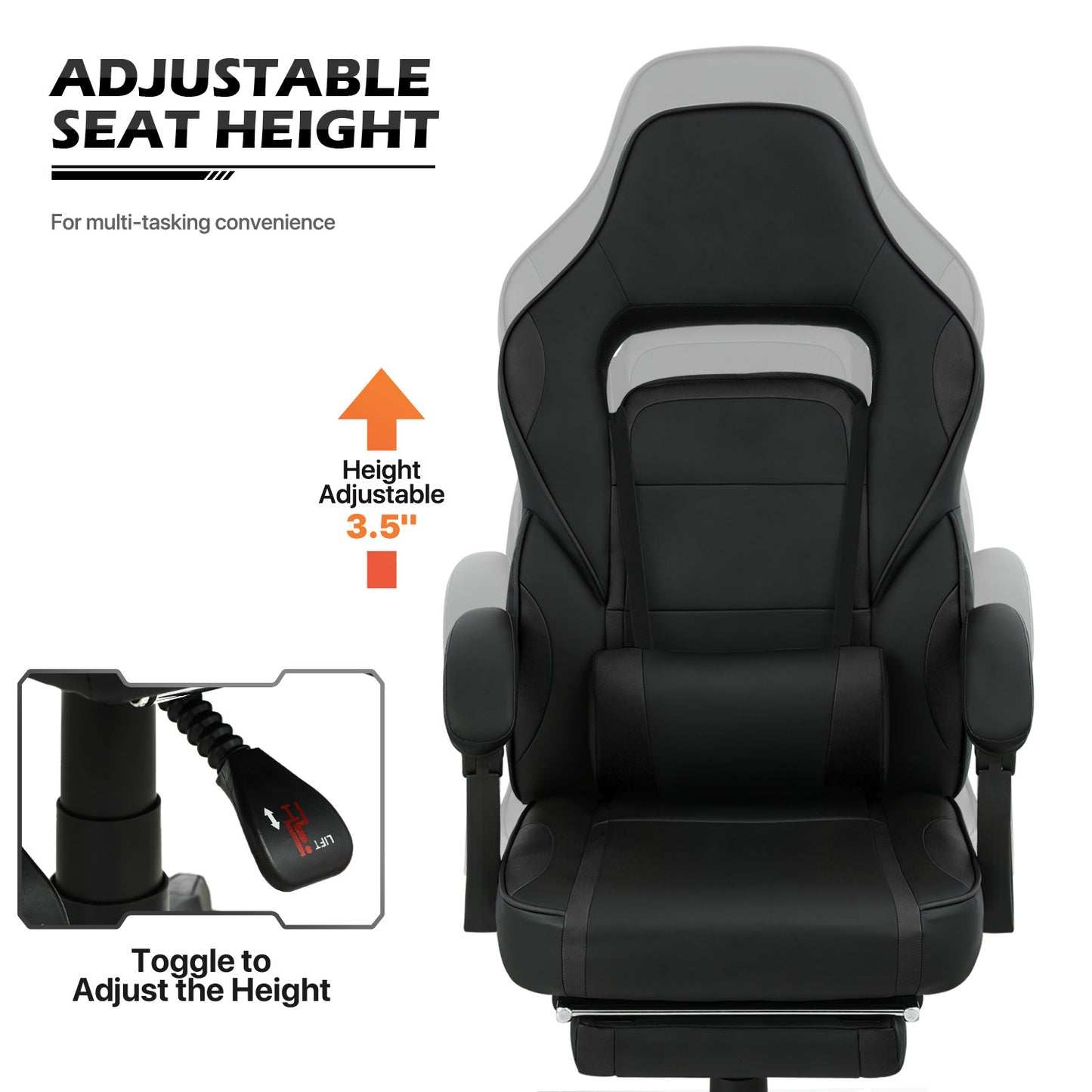 Reclinable Gaming Chair w/Footrest #003