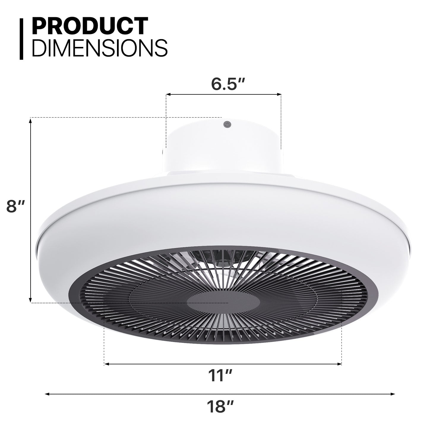 18"  Ceiling Fan - Bluetooth Control -Music Speaker - Variable Lighting Illusion