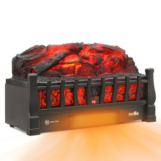 Electric Fireplace - 1500W Space Heater - Logs and Inserts - 5 Level Flame Brightness - with Remote