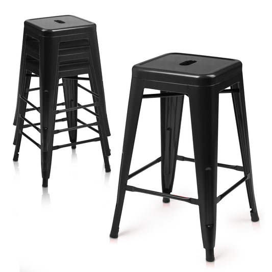 4 Pcs 24.5" Stackable Bar Stool