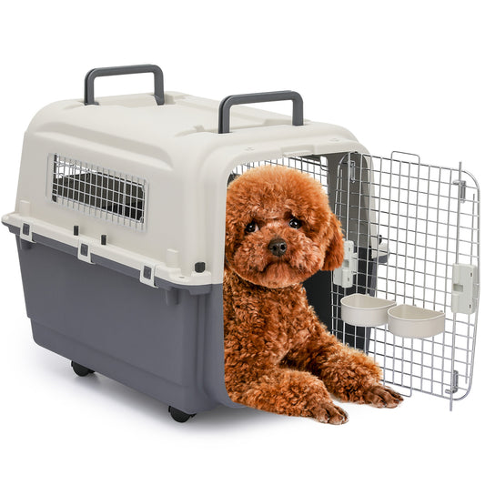 32" Pet Hard Sided Travel Carrier - Up to 40 lbs - Detachable Door