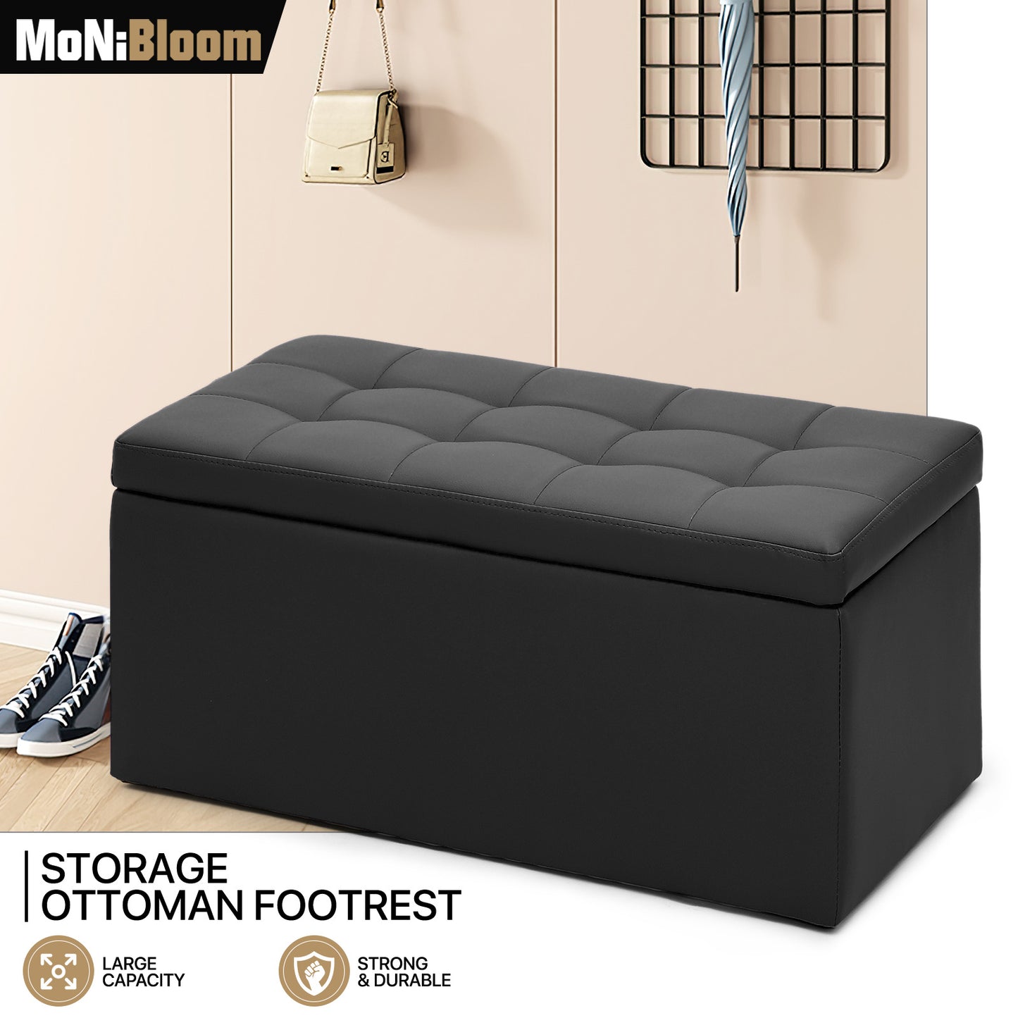 Storage Ottoman Bench Lift Top Footrest Stool End of Bed Upholstered Seat