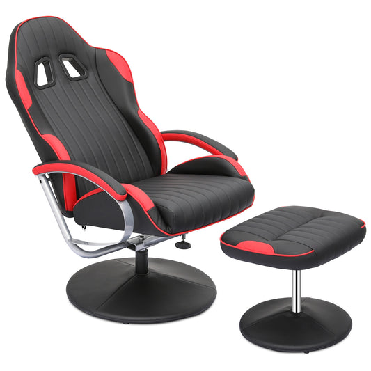 Gaming Chair with Ottoman - PU Leather