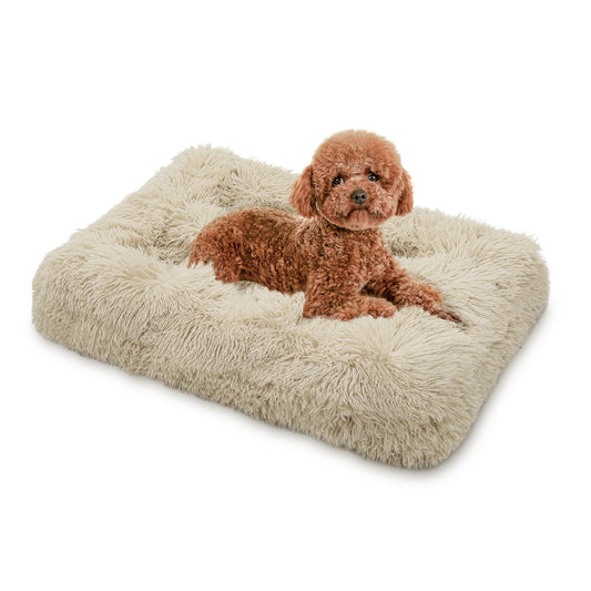 Pet Bed - Rectangle - 28.5'' Length - Long Plush - Machine Washable